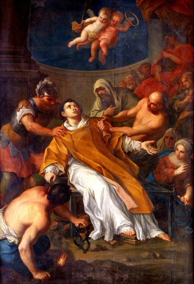 Martyrdom of Saint Lawrence. by Szymon Czechowicz