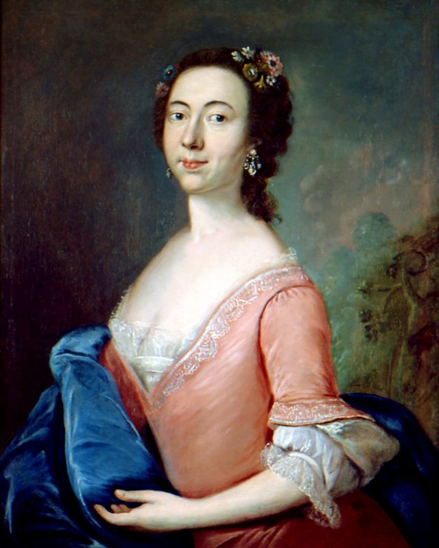 Porträt der Suzanna Moore Smyth by Jeremiah Theus
