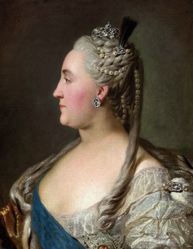 Profile portrait of Catherine II by Fedor Rokotov ( by Fyodor Rokotov