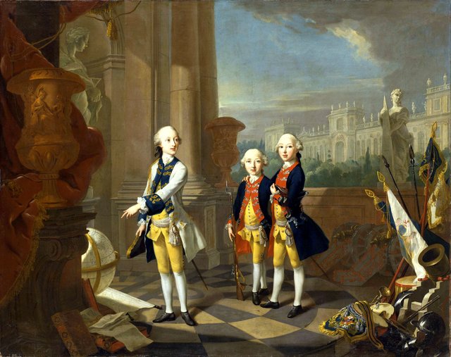 The three sons of Frederick II, Landgrave of Hesse-Kassel by Johann Heinrich Tischbein