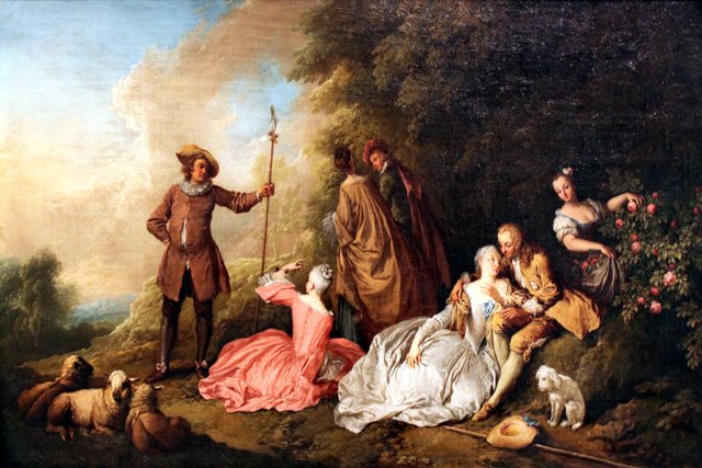 Elegant Group in the Open by Christian Wilhelm Ernst Dietrich