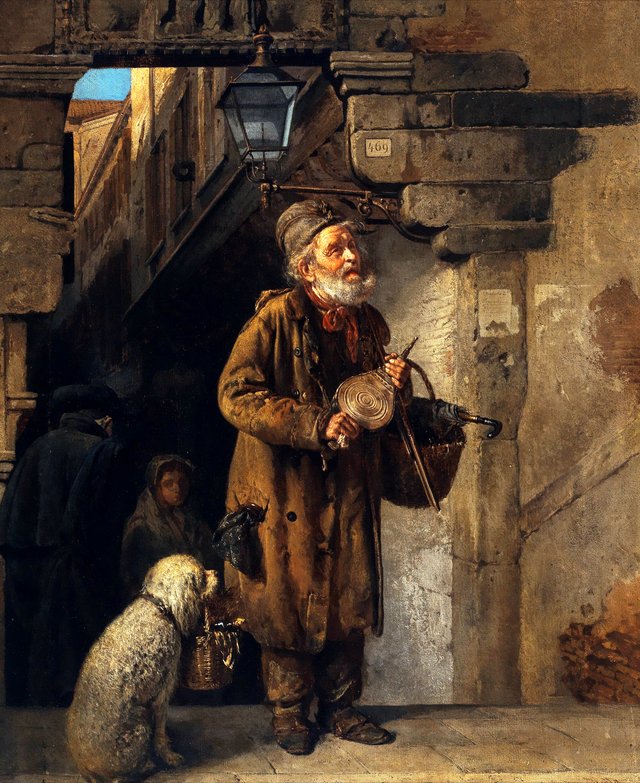 A lamplighter and his little friend by Antonio Rotta