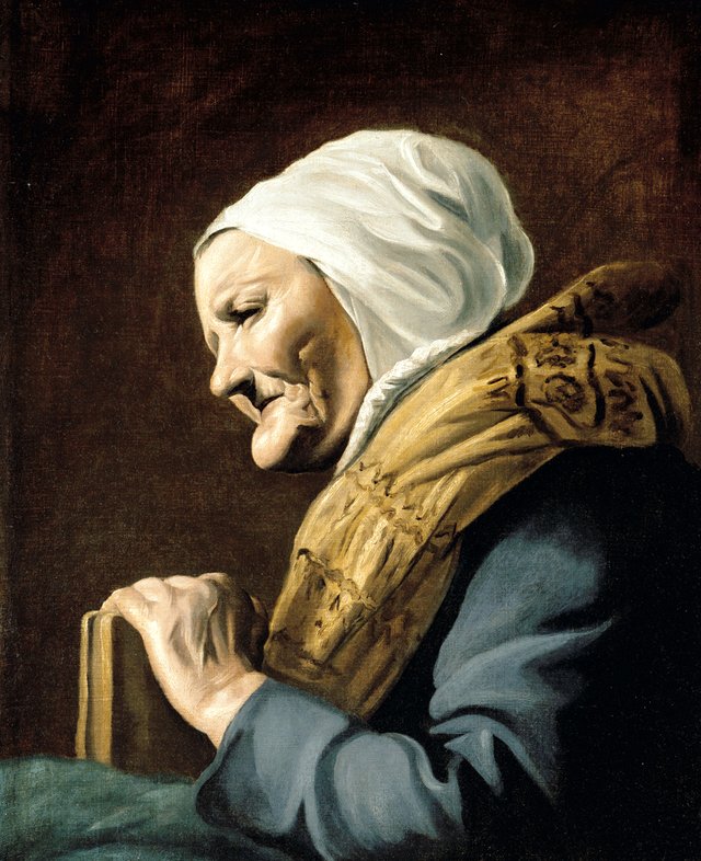 Old woman with a book by Jacob van Campen