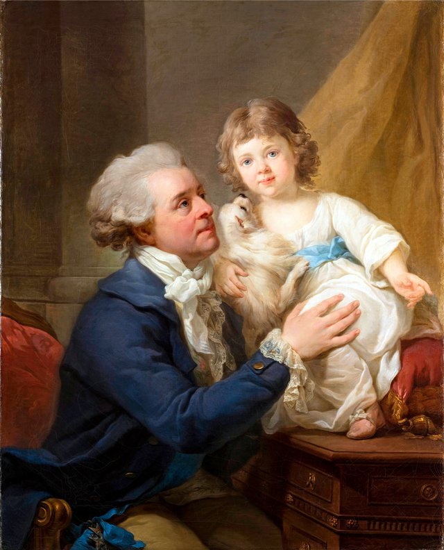 Portrait of Michał Jerzz Wandalin Mniszech with his daughter Elżbietka by Marcello Bacciarelli