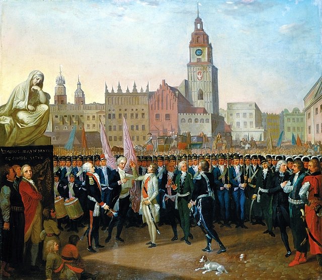 Tadeusz Kościuszko prétant serment, le 24 mars 1794. by Franciszek Smuglewicz