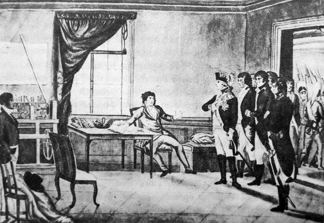 Tsar Paul I visiting Tadeusz Kościuszko in prison. by Aleksander Orłowski