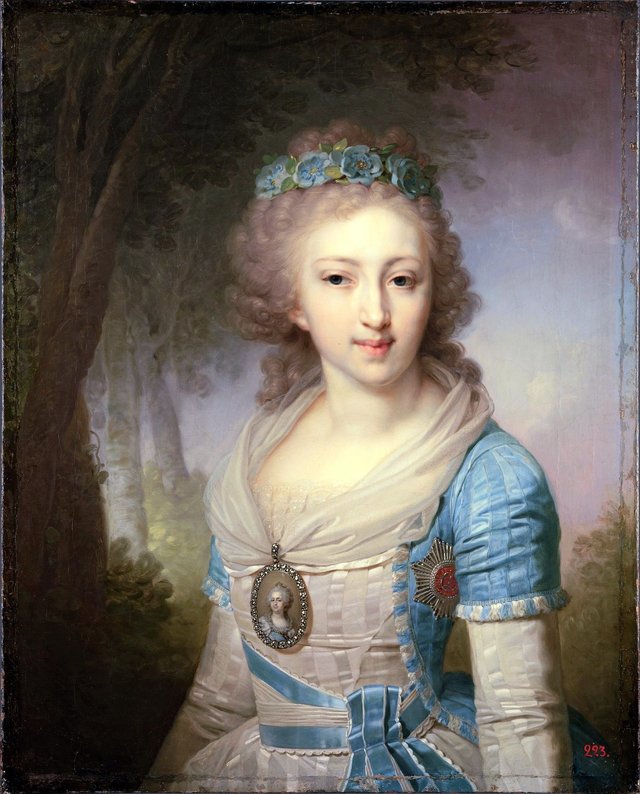 Grand Duchess Elena Pavlovna of Russia (1784-1803), later duchess of Mecklenburg-Schwerin by Vladimir Borovikovsky