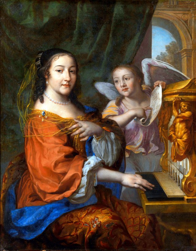 Portrait of a noble lady with the attributes of Saint Cecilia by Joachim von Sandrart the Elder