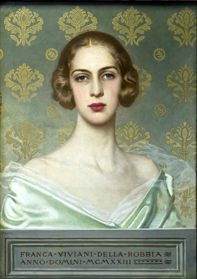 Portrait of Franca Viviani della Robbia by Vittorio Matteo Corcos