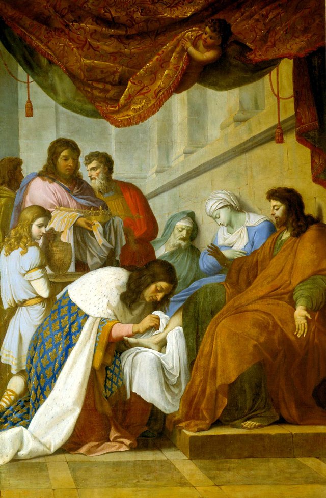Saint Louis soignant les malades by Eustache Le Sueur