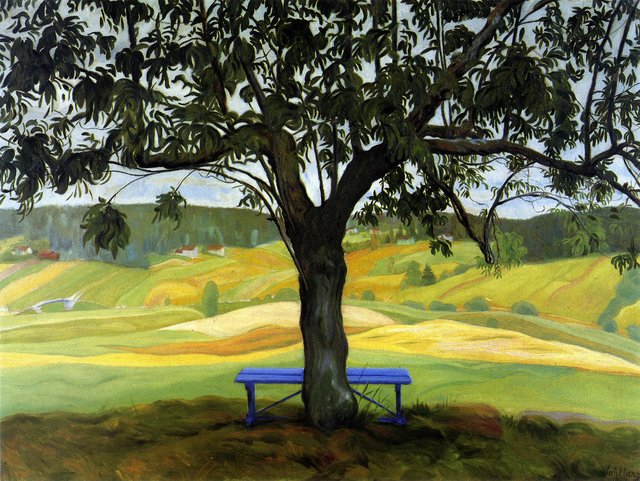 The Blue Bench by Harald Sohlberg