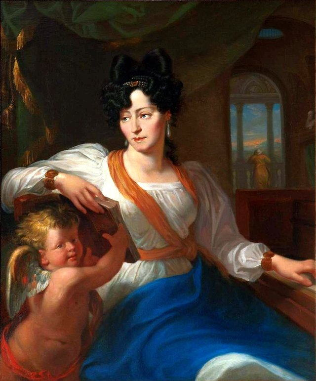 Portrait of a pianist Maria Szymanowska. by Walenty Wańkowicz