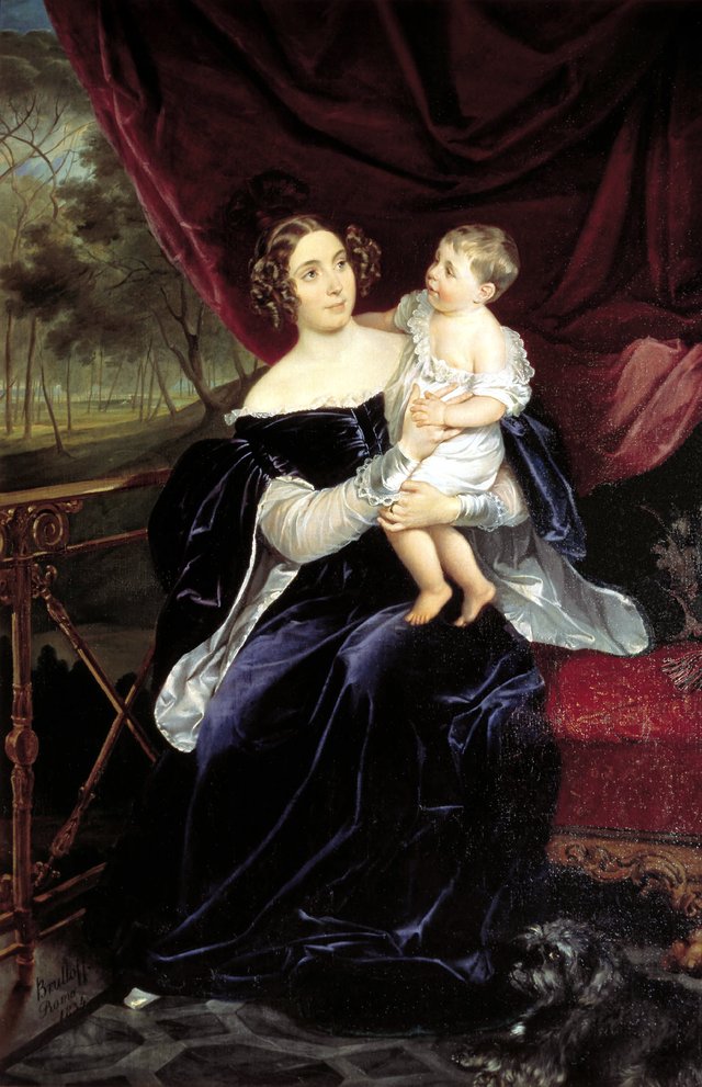 Portrait of the Princess Olga Ivanovna Orlova-Davydova with her daughter Natalya Vladimirovna by Karl Bryullov