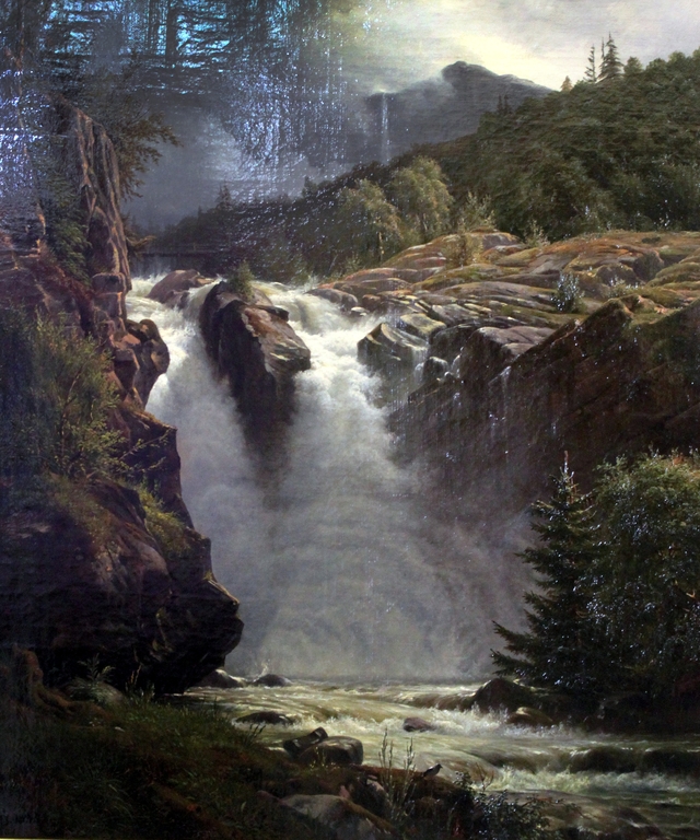 Waterfall in Norway by Louis Gurlitt