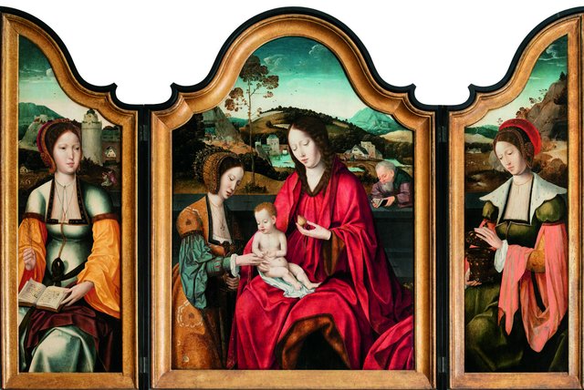 Triptych of the Mystical Marriage of St Catharina by Master of the Holy Blood