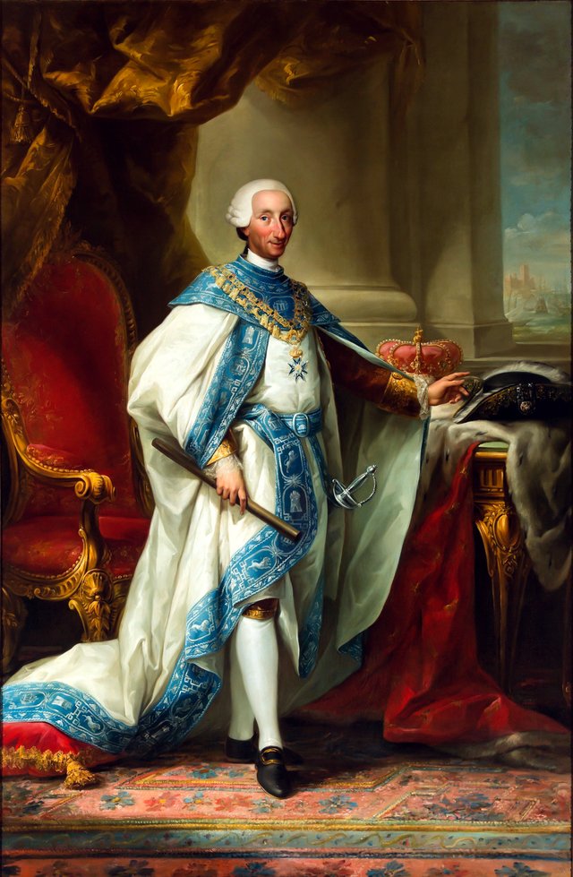 Carlos III con el hábito de su Orden by Mariano Salvador Maella