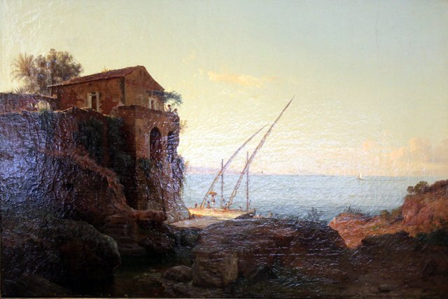 Italian stretch of coast by Louis Gurlitt