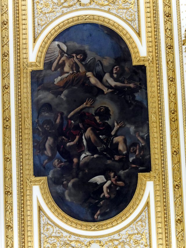 Saint Chrysogonus borne to heaven by angels by Guercino