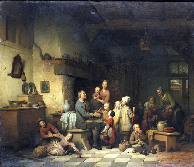 An apple a day by Ferdinand de Braekeleer the Elder