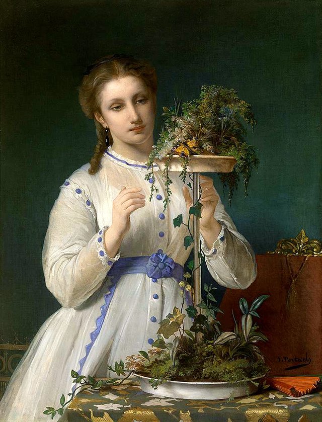 The yellow butterfly by Jean-François Portaels