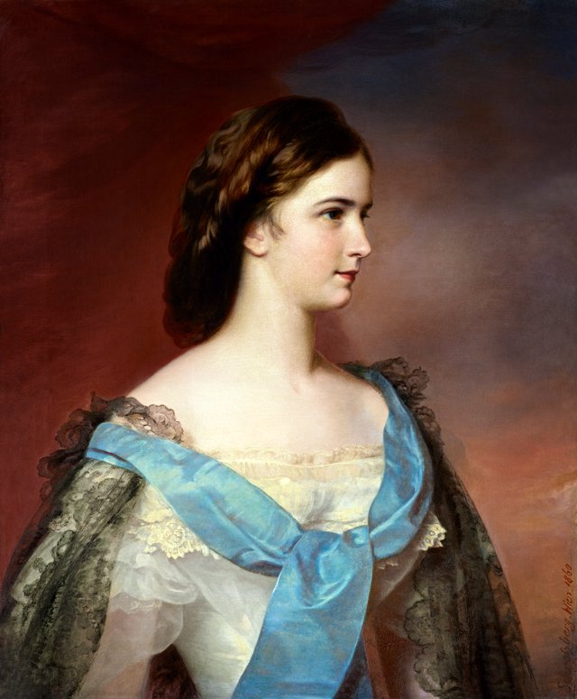 Portrait of Empress Elisabeth of Austria (1837–1898) by Franz Schrotzberg