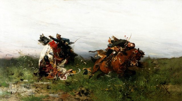 Caught in a lasso by Józef Brandt