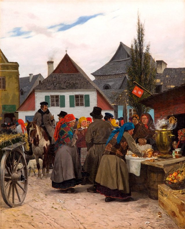 Town's market by Stanisław Witkiewicz