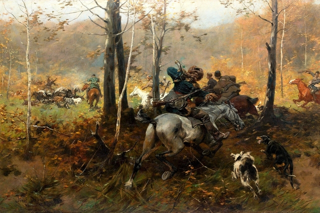 Hunting by Józef Brandt