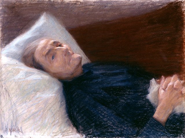 Old Woman in Her Sickbed by Maria Wiik