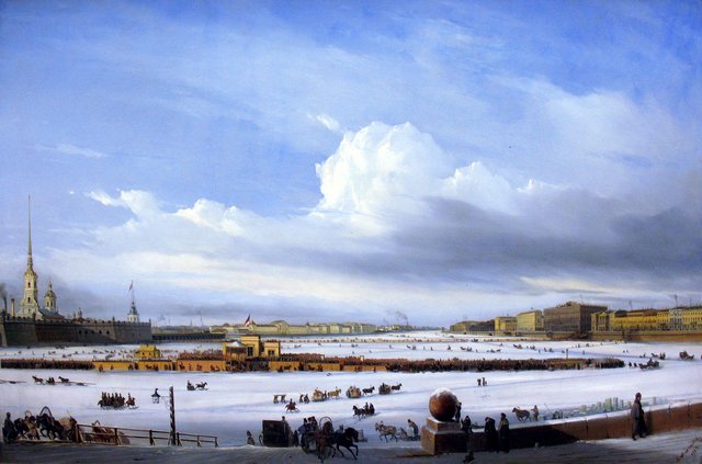 Sledging on the Neva by Alexey Bogolyubov