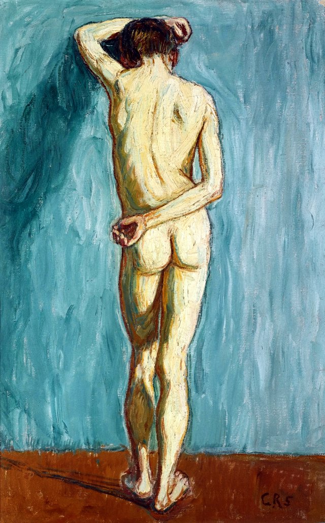 Männlicher Rückenakt by Christian Rohlfs