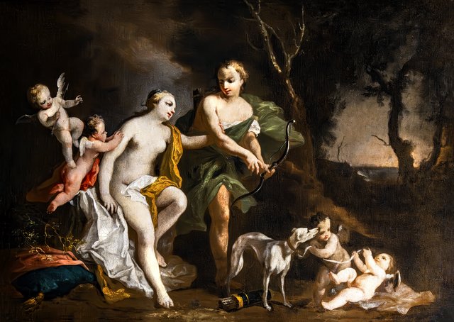 Venus and Adonis by Jacopo Amigoni