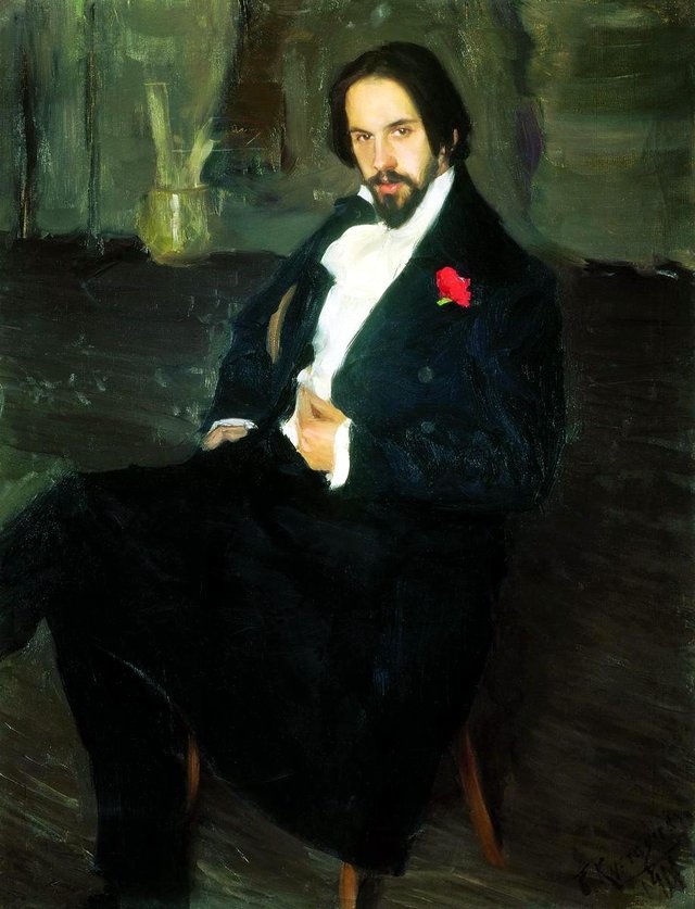 Porträt des Ivan Bilibin by Boris Kustodiev