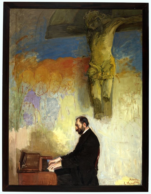 Portrait of Feliks Jasieński at the Organ by Leon Wyczółkowski
