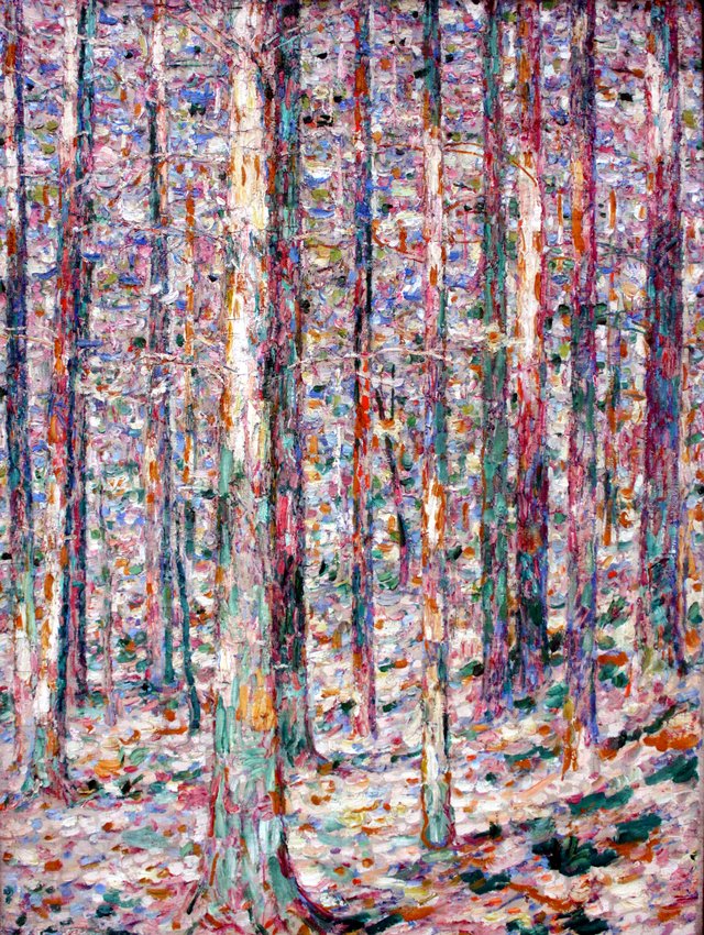 Trunks of Pines in Sunlight by Christian Rohlfs