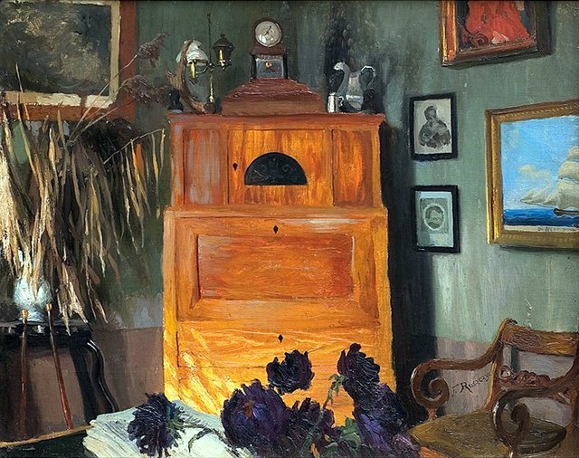 Wnętrze z Bohdanowa - kantorek by Ferdynand Ruszczyc