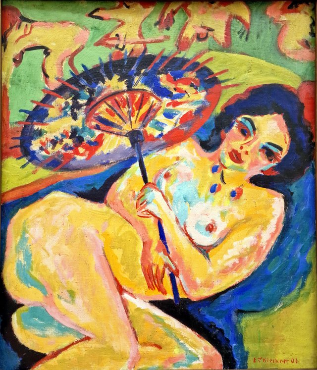 Girl under a Japanese umbrella by Ernst Ludwig Kirchner