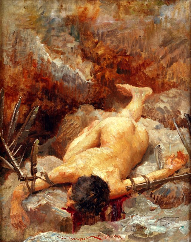 Ikar na hridi by Vlaho Bukovac
