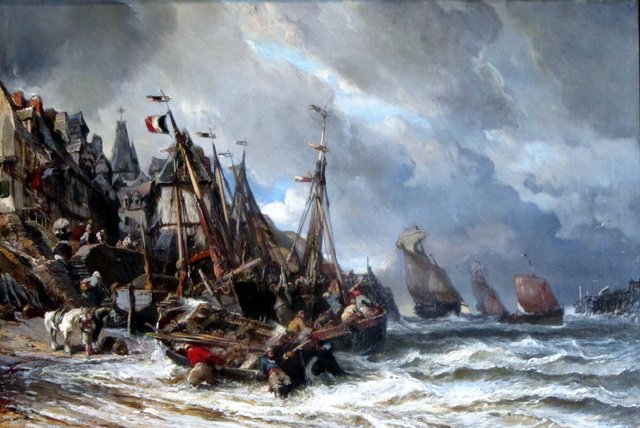 Return of the fishermen by Eugène Isabey
