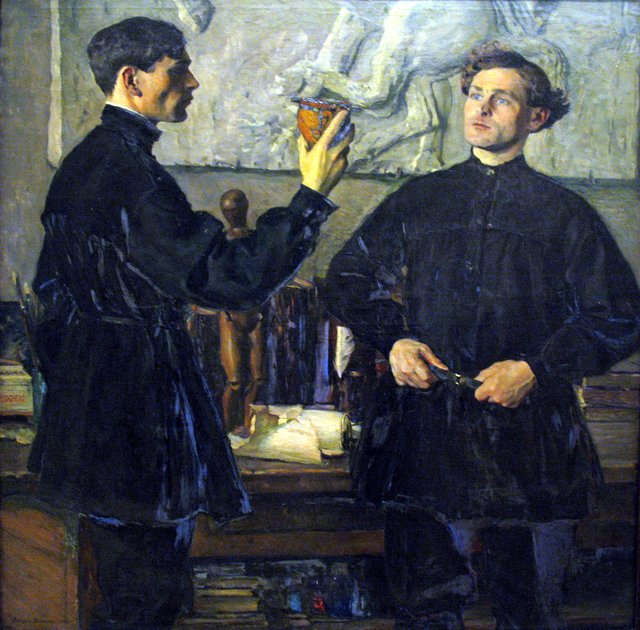 Portrait of the artists P.D. and A.D. Korin by Mikhail Nesterov