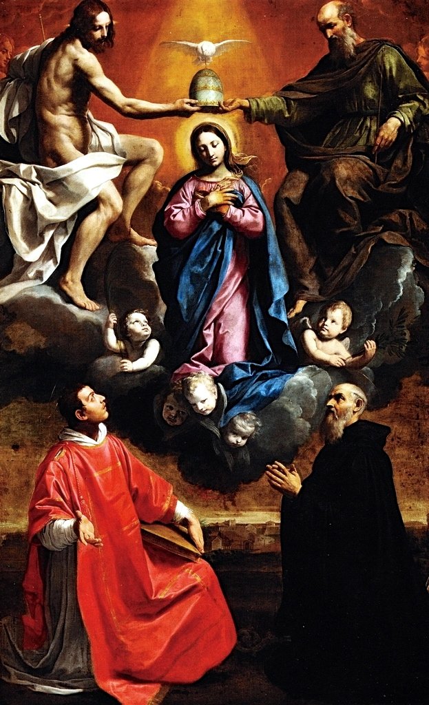 The Coronation of the Virgin with Saints by Simone Cantarini