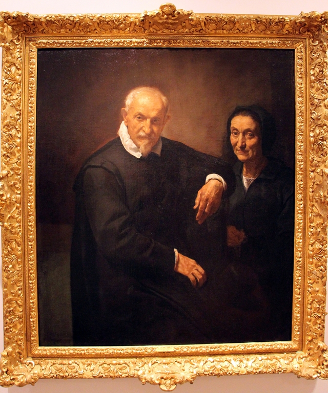 double portrait of gentleman and lady with rosary by Simone Cantarini