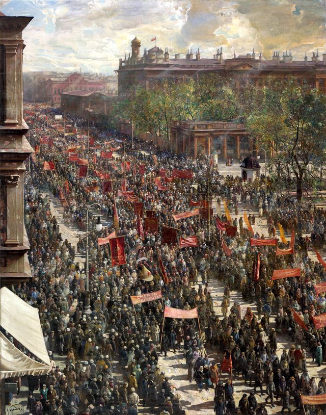 A Demonstration on 25 October Prospect by Isaak Brodsky