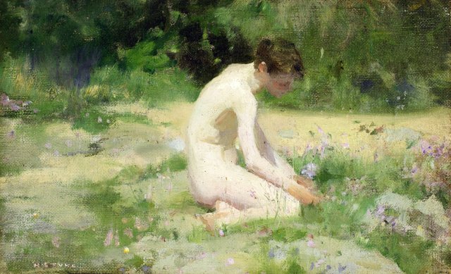 Sea-pinks by Henry Scott Tuke