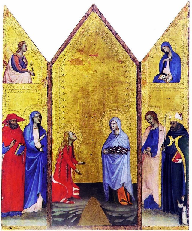 Crucifiction and Saints by Andrea di Bartolo
