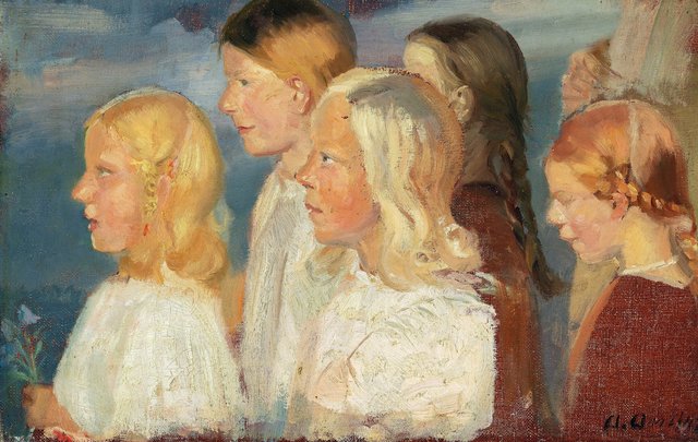Young girls from Skagen. by Anna Ancher