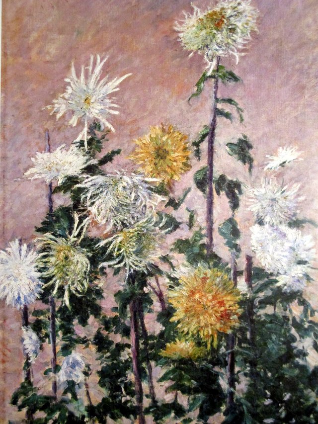 weisse und gelbe Chrysanthemen by Gustave Caillebotte