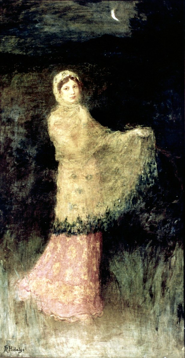 A Lady in the Moonlight by Félix Resurrección Hidalgo