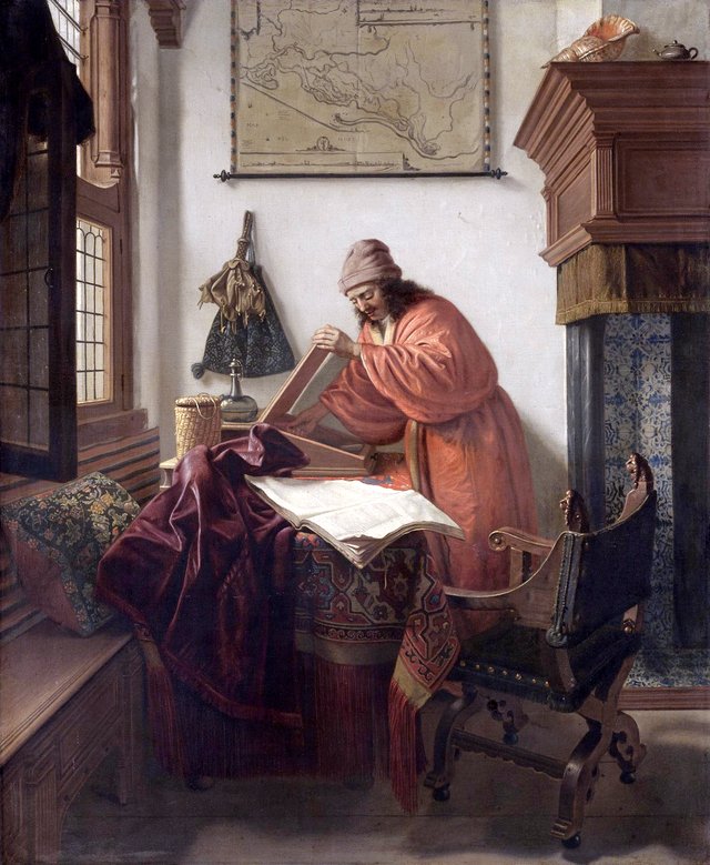 A scholar in his study by Cornelis de Man