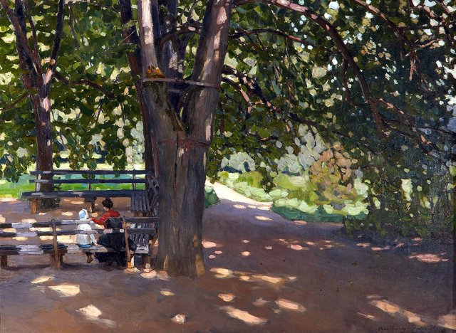 In the shade of lime trees by Apollinary Vasnetsov